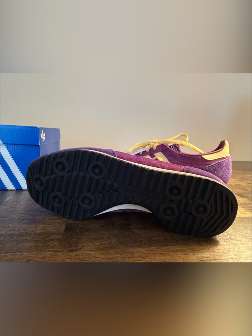 adidas SL 72 OG Purple with Yellow Accent Retro Sneakers *New* Fits size 7 - Picture 3 of 3